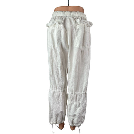 Zara Women's White High Waisted Baggy Loose Jogger Trousers Pants Size XS/S