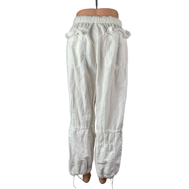 Zara Women's White High Waisted Baggy Loose Jogger Trousers Pants Size XS/S