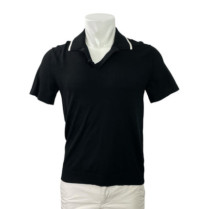 Theory Mens Black Collared Short Sleeve Performance Golf Polo Shirt Top Size S