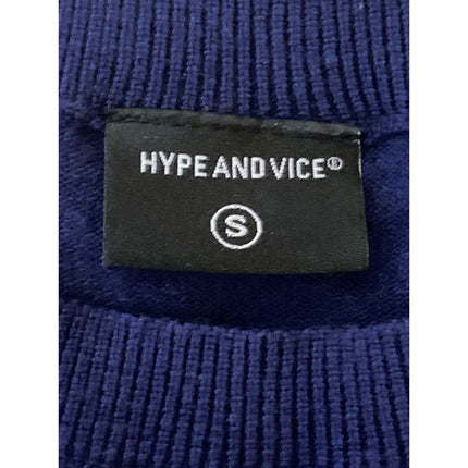 Hype & Vice Women's Blue Sleeveless Crewneck Crop Sweater Vest Tank Top Size S