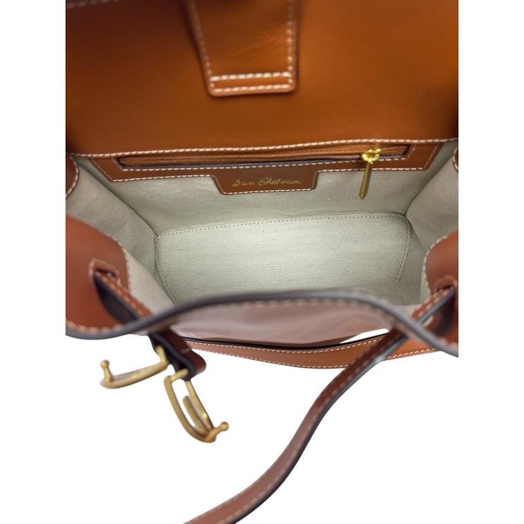 NWOT Sam Edelman Brown Leather Belted Crossbody Adjustable Bucket Bag Handbag