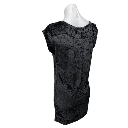 Knot Sister Black Sleeveless Crushed Velvet Velour Mini Tank Bodycon Dress XS