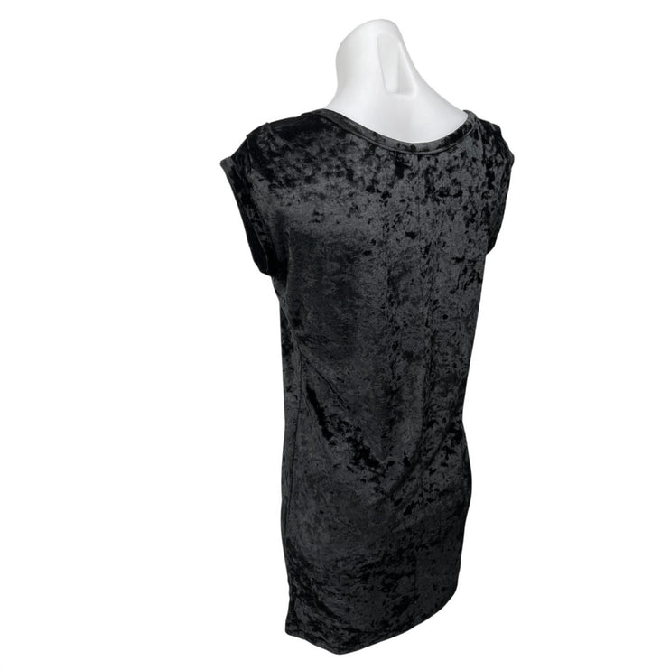 Knot Sister Black Sleeveless Crushed Velvet Velour Mini Tank Bodycon Dress XS