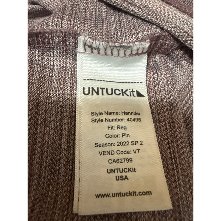 Untuckit Men's Purple Short Sleeve Collared Golf Tennis Polo Shirt Top Size M