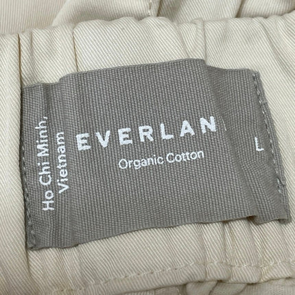 Everlane Women's Beige High Rise Elastic Waist Casual Wide Leg Trouser Pants L