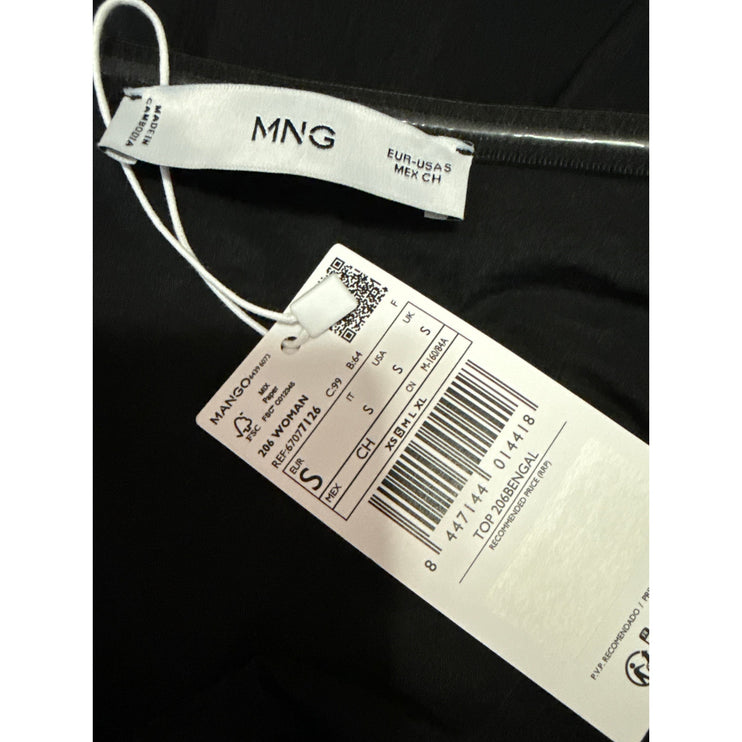 NEW Mango MNG Black Strapless Tube Bandeau Overlay Mini Bodycon Dress Size S