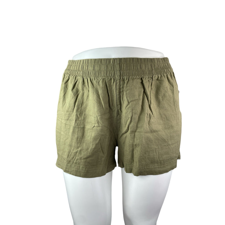 NEW Old Navy Women's Green Linen High Waisted Casual Lounge Summer Shorts Sz XL