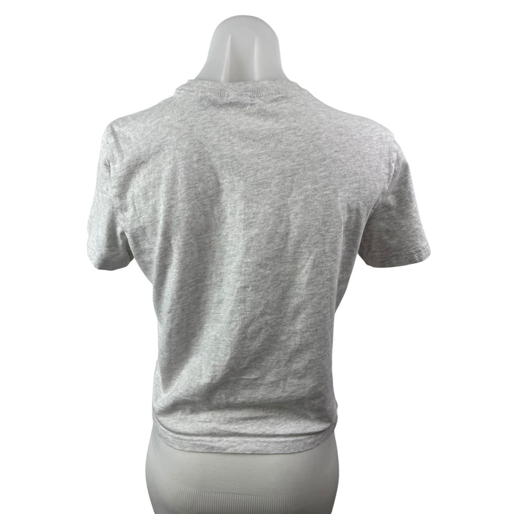 Aritzia TNA Soft Feels Gray Crew Neck Short Sleeve Crop Boxy Tee T-Shirt Top S