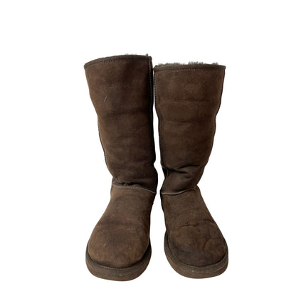 UGG Brown Sheepskin Suede Leather Round Toe Classic Tall II Winter Boots Size 9