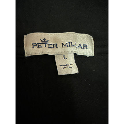 Peter Millar Men's Black Quarter Zip High Neck Long Sleeve Sweatshirt Top Size L