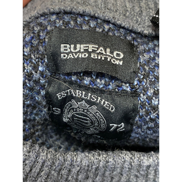 Buffalo David Bitton Women's Blue Ombre Long Sleeve Crewneck Sweater Top Sz S