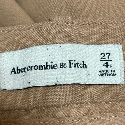 Abercrombie & Fitch Womens Brown Pleated High Waisted Wide Leg Trousers Pants 27