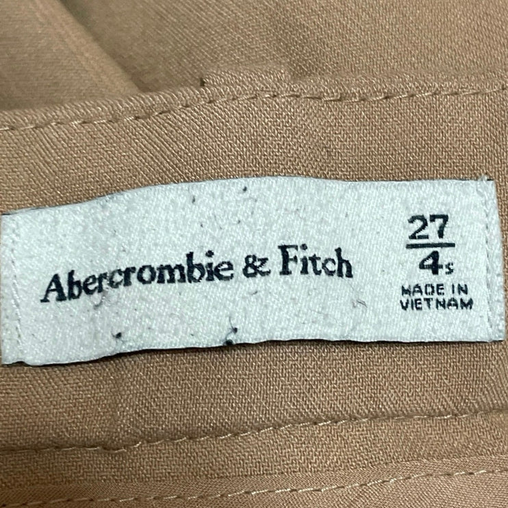 Abercrombie & Fitch Womens Brown Pleated High Waisted Wide Leg Trousers Pants 27