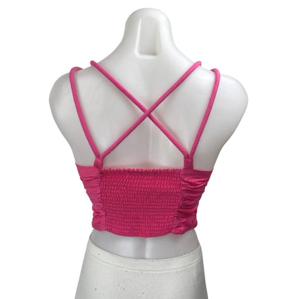 Pookie & Sebastian Women's Pink Sleeveless Strappy Cami Camisole Crop Tank Top S