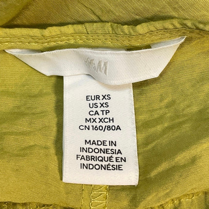 H&M Yellow Sleeveless V Neck Tie Adjustable Waist Cami Tank Midi Dress Size XS