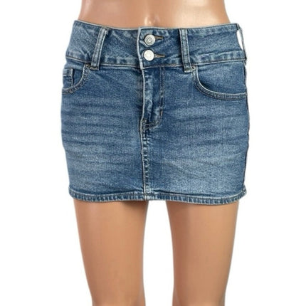 Pacsun Women's Blue Medium Wash High Waisted Pencil Mini Denim Jean Skirt 23