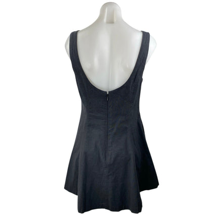 Abercrombie & Fitch Black Linen Sleeveless Scoop Neck Mini Fit & Flare Dress S