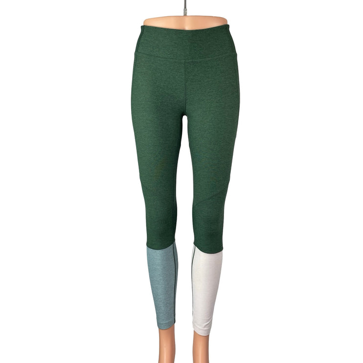 Outdoor Voices Womens Green Tri Tone Colorblock Athletic Leggings Pants Size S/M