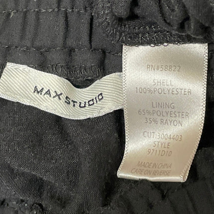 Max Studio Women's Black Elastic Waist Sheer Layered Flowy A-line Maxi Skirt S