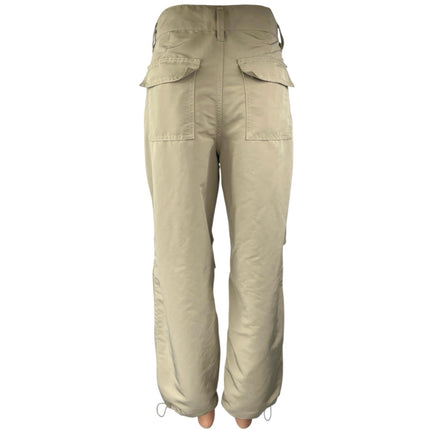 Oak + Fort Double Faced Beige High Rise Wide Leg Drawcord Baggy Trousers Pants 4