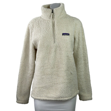 Patagonia Los Gatos Women's Cream Fleece 1/4 Zip Pullover Sweatshirt Top Size M