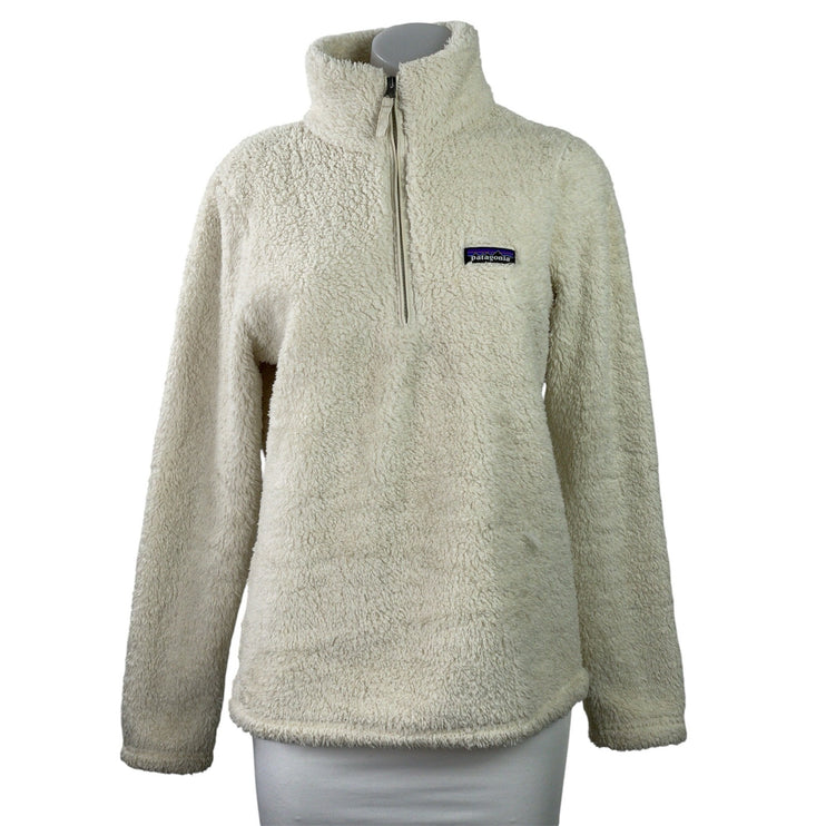 Patagonia Los Gatos Women's Cream Fleece 1/4 Zip Pullover Sweatshirt Top Size M