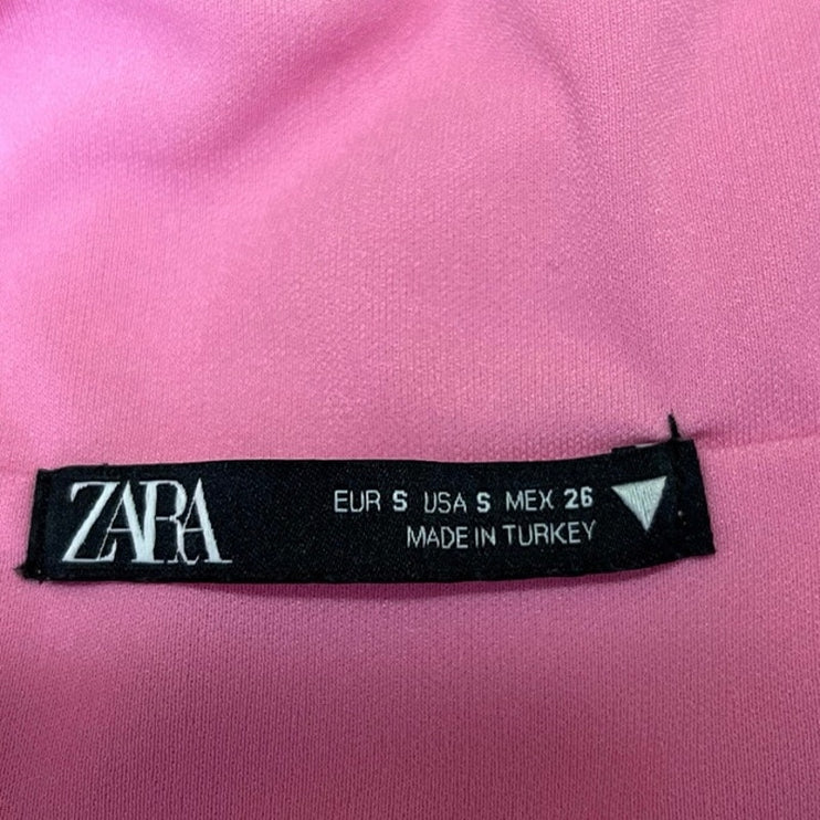 Zara Women's Pink Sleeveless Cowl Neck Draped Cami Camisole Tank Crop Top Size S