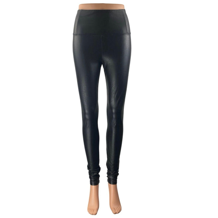 Aritzia Wilfred Black Faux vegan Leather High Waist Skinny Trousers Pants Size S