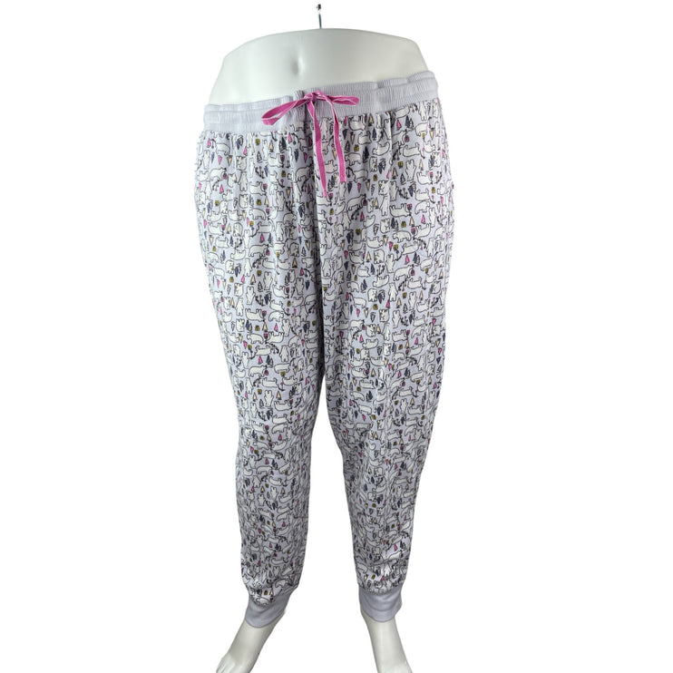 Cuddl Duds Women's Gray Polar Bears Long Sleeve Sweater Pajama Pants Set Size 3X