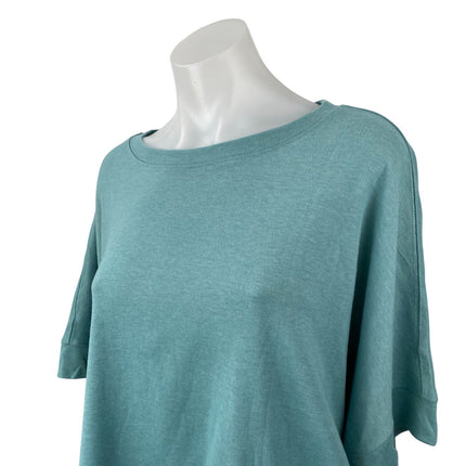 NEW Dokotoo Womens Teal Blue Half Sleeve Round Neck Loose T Shirt Tee Top Size M
