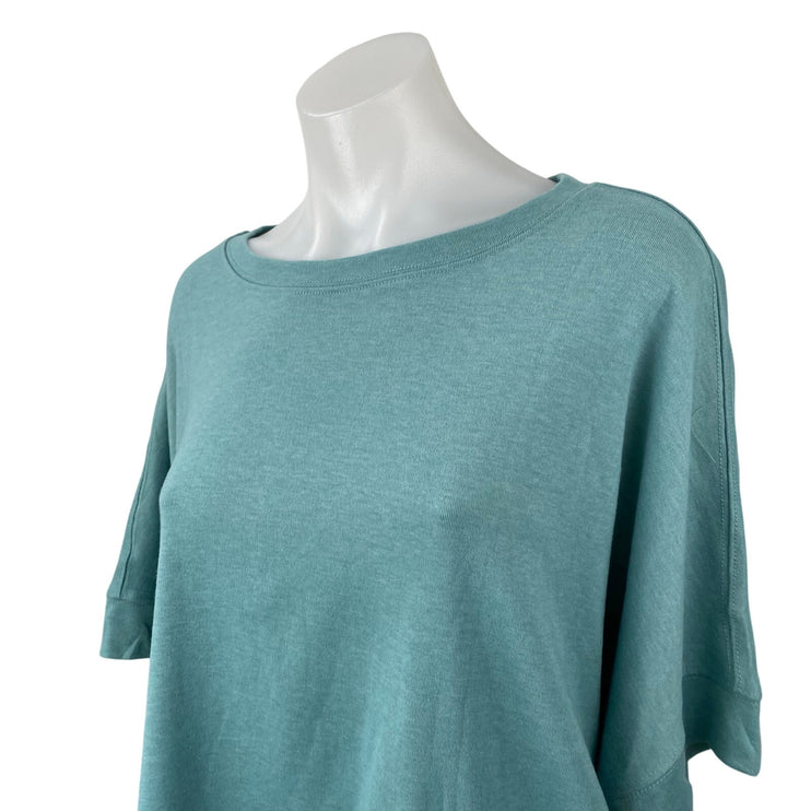 NEW Dokotoo Womens Teal Blue Half Sleeve Round Neck Loose T Shirt Tee Top Size M
