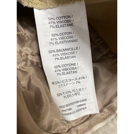 J.Crew Martie Beige Tan Bi-stretch Cotton Mid Rise Skinny Trousers Pants Size 2