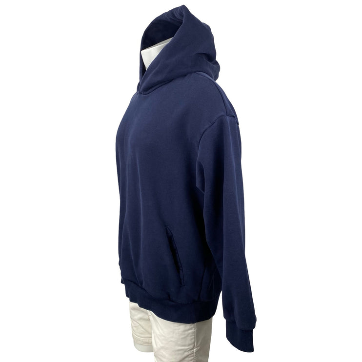 Pangaia Men's Navy Blue Logo Long Sleeve Hoodie Hooded Sweatshirt Top Size L