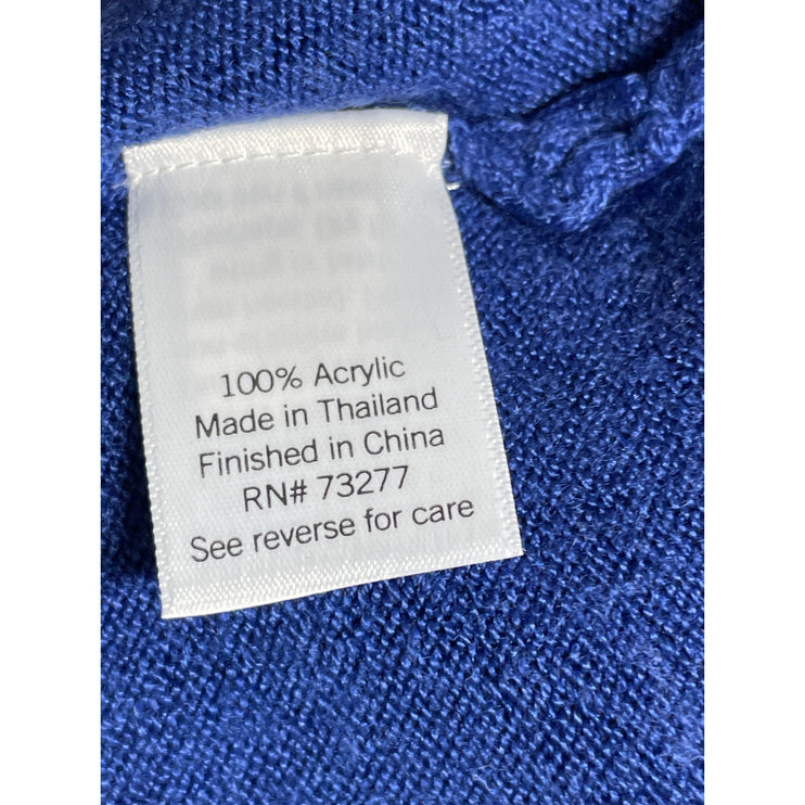 Croft & Barrow Women's Blue V Neck Long Sleeve Knit Pullover Sweater Top Size 3X