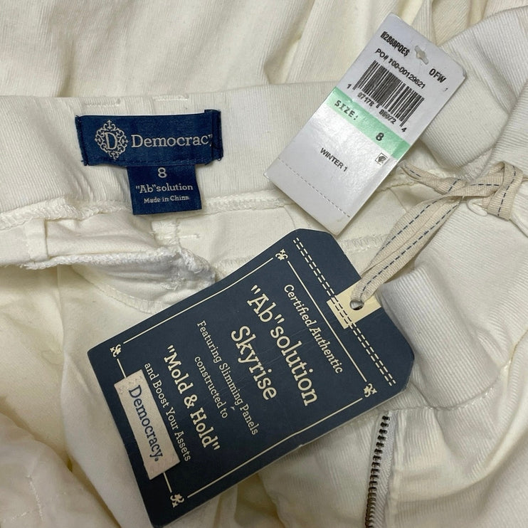 NEW Democracy Ab Solution White Skyrise Baggy Wide Leg Trousers Pants Size 8