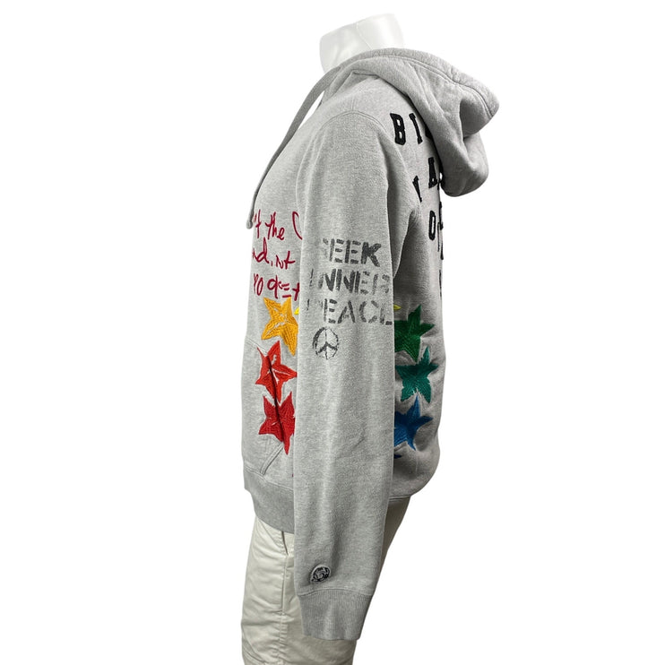 Billionaire Boys Club Men's Heather Gray Graphic Hoodie Hooded Sweatshirt Top M