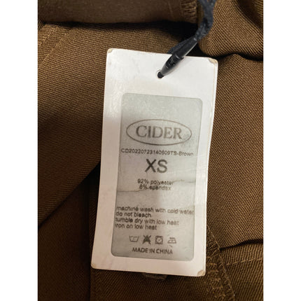 NEW Cider Women Brown Pleated High Waisted Straight Trousers Dress Pants Size XS