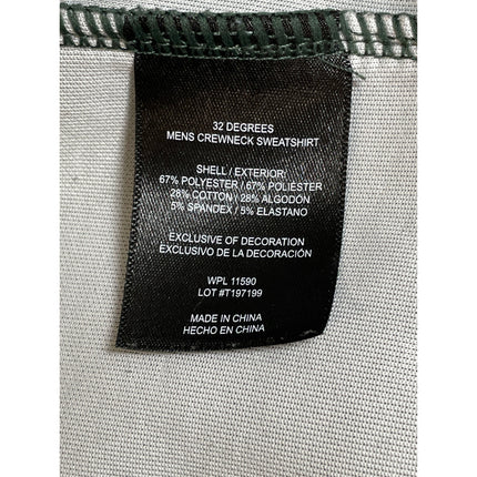 32 Degrees Men's Green Crew Neck Long Sleeve Athletic Sweater Sweatshirt Top L