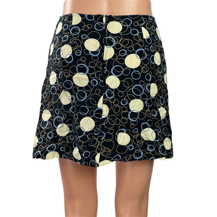 Express Womens Black Cream Polka Dots High Waisted Mini A-line Skirt Size 5/6