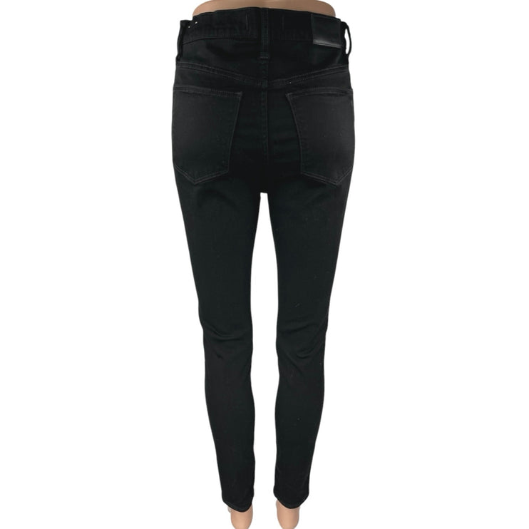 Madewell 10" High Rise Skinny Women's Black Casual Ankle Denim Jeans Size 28