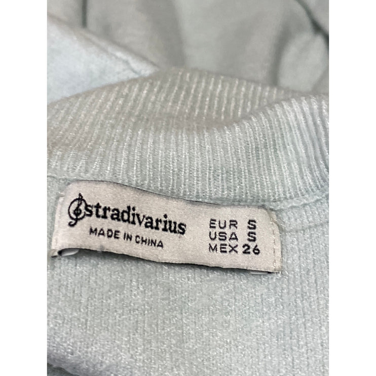 Stradivarius Women's Light Green Turtlemeck Long Sleeve Knit Sweater Top Size S