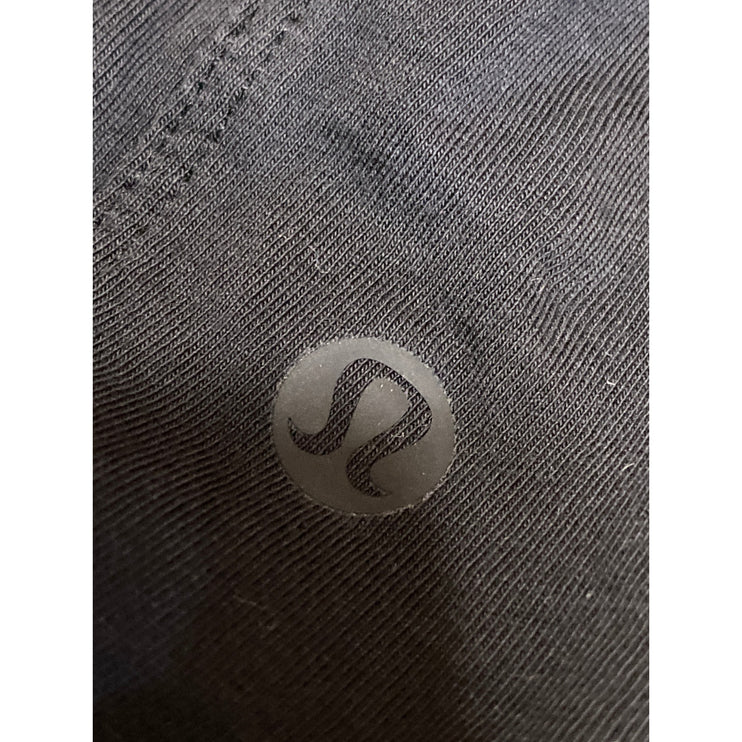 Lululemon Womens Black Tie knot Front Short Sleeve Crop Tee T-shirt Top Size S
