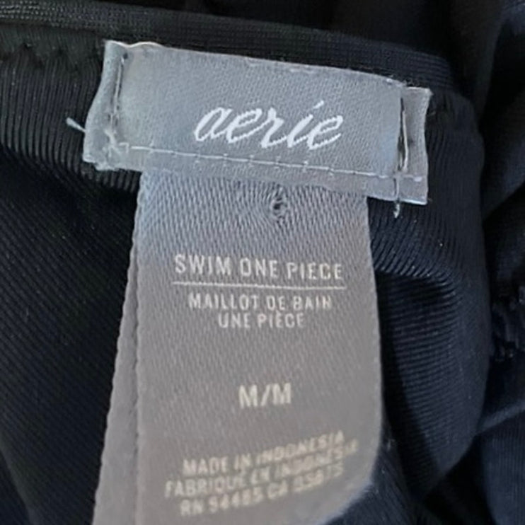 Aerie Black One Piece Under Wire Adjustable Strap Summer Beach Swim Suit Size M