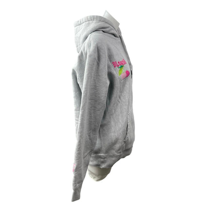 Blondi Women's Gray Fleece Embroidered Long Sleeve Hoodie Sweatshirt Top Size L