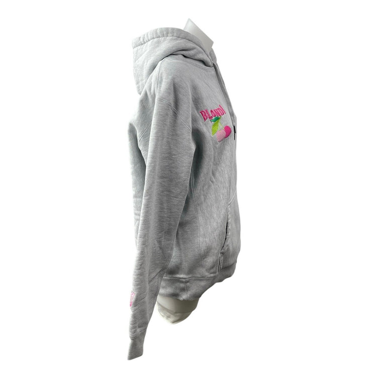 Blondi Women's Gray Fleece Embroidered Long Sleeve Hoodie Sweatshirt Top Size L