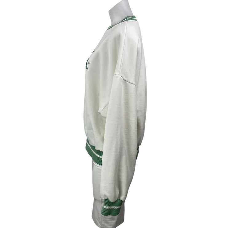 Yellow The Label Let's Go For A Walk White Green Long Sleeves Sweatshirt Top M
