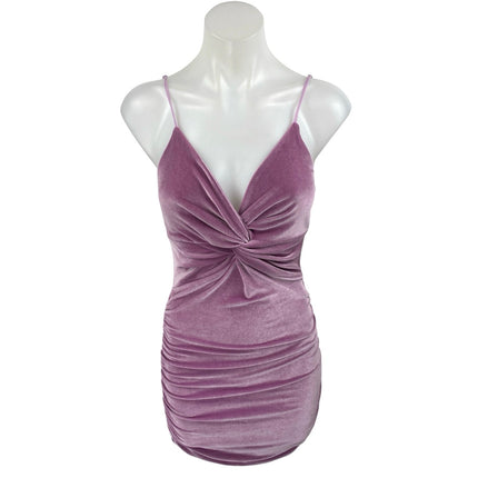 Lucy In The Sky Velvet Velour Purple Sleeveless Twist Mini Bodycon Dre –  Brie