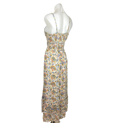 Sincerely Jules Multicolor Floral Smocked Spaghetti Strap Midi Summer Dress Sz M