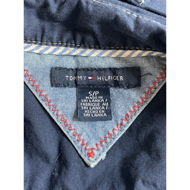 Tommy Hilfiger Women's Blue Dark Wash Long Sleeve Button Up Denim Jean Shirt S