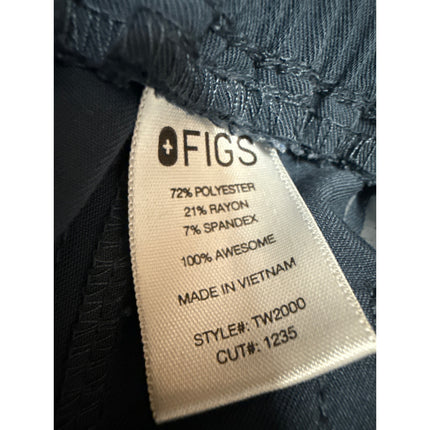 Figs Women's Blue Drawstring Cargo Straight Nurse Medical Scrub Pants Size XS